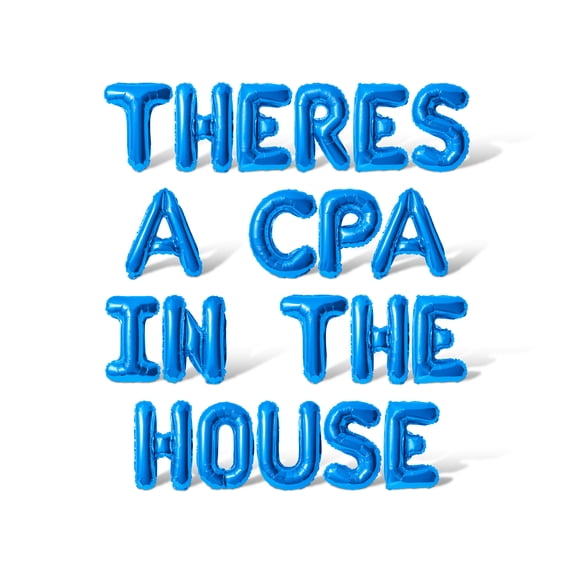 Letter Balloons - THERES A CPA IN THE HOUSE 16" Inch Alphabet Letters Foil Mylar Balloon Graduation Day Party Banner (Blue)