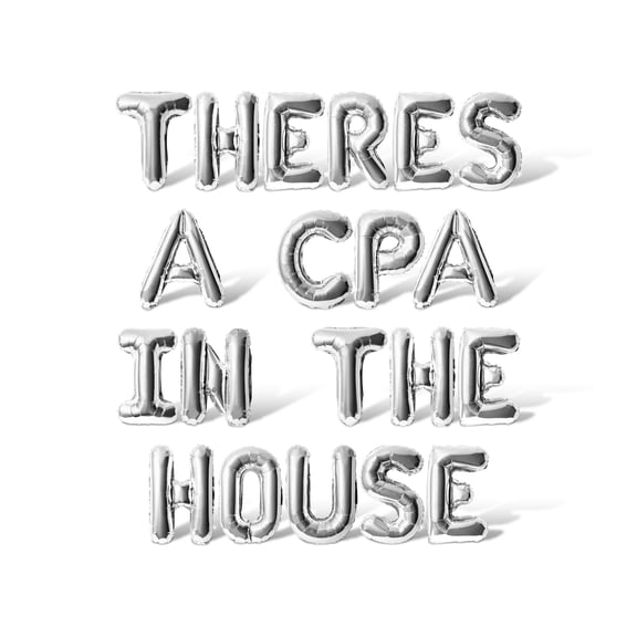 Letter Balloons - THERES A CPA IN THE HOUSE 16" Inch Alphabet Letters Foil Mylar Balloon Graduation Day Party Banner (Silver)