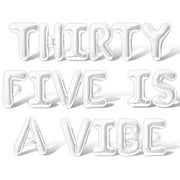 Letter Balloons - THIRTY FIVE IS A VIBE 16" Inch Alphabet Letters Foil Mylar Balloon 35th Birthday Party Banner (Green)