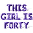 thumbnail image 1 of Letter Balloons - THIS GIRL IS FORTY 16" Inch Alphabet Letters Foil Mylar Balloon 40th Birthday Party Banner (Purple), 1 of 5