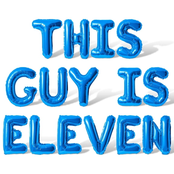 Letter Balloons - THIS GUY IS ELEVEN 16" Inch Alphabet Letters Foil Mylar Balloon 11th Birthday Party Banner (Blue)