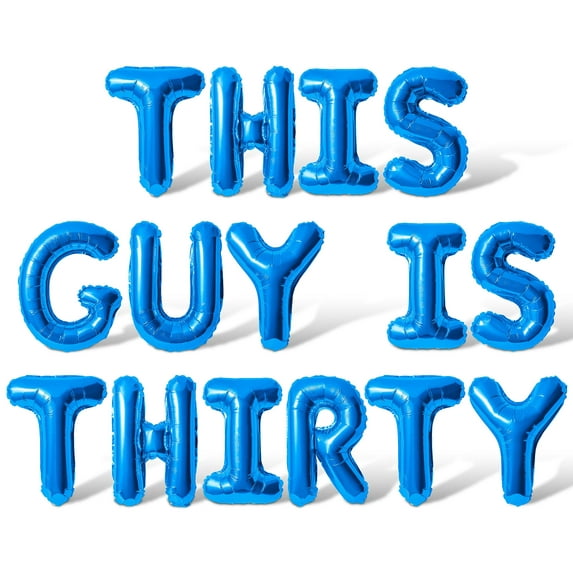 Letter Balloons - THIS GUY IS THIRTY 16" Inch Alphabet Letters Foil Mylar Balloon 30th Birthday Party Banner (Blue)
