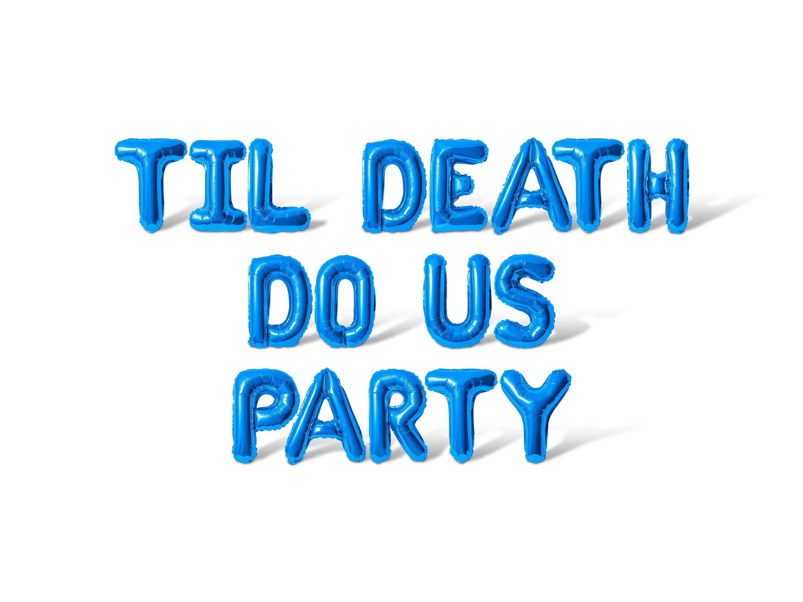 Letter Balloons - TIL DEATH DO US PARTY 16" Inch Alphabet Letters Foil Mylar Balloon Halloween Party Banner (Blue)