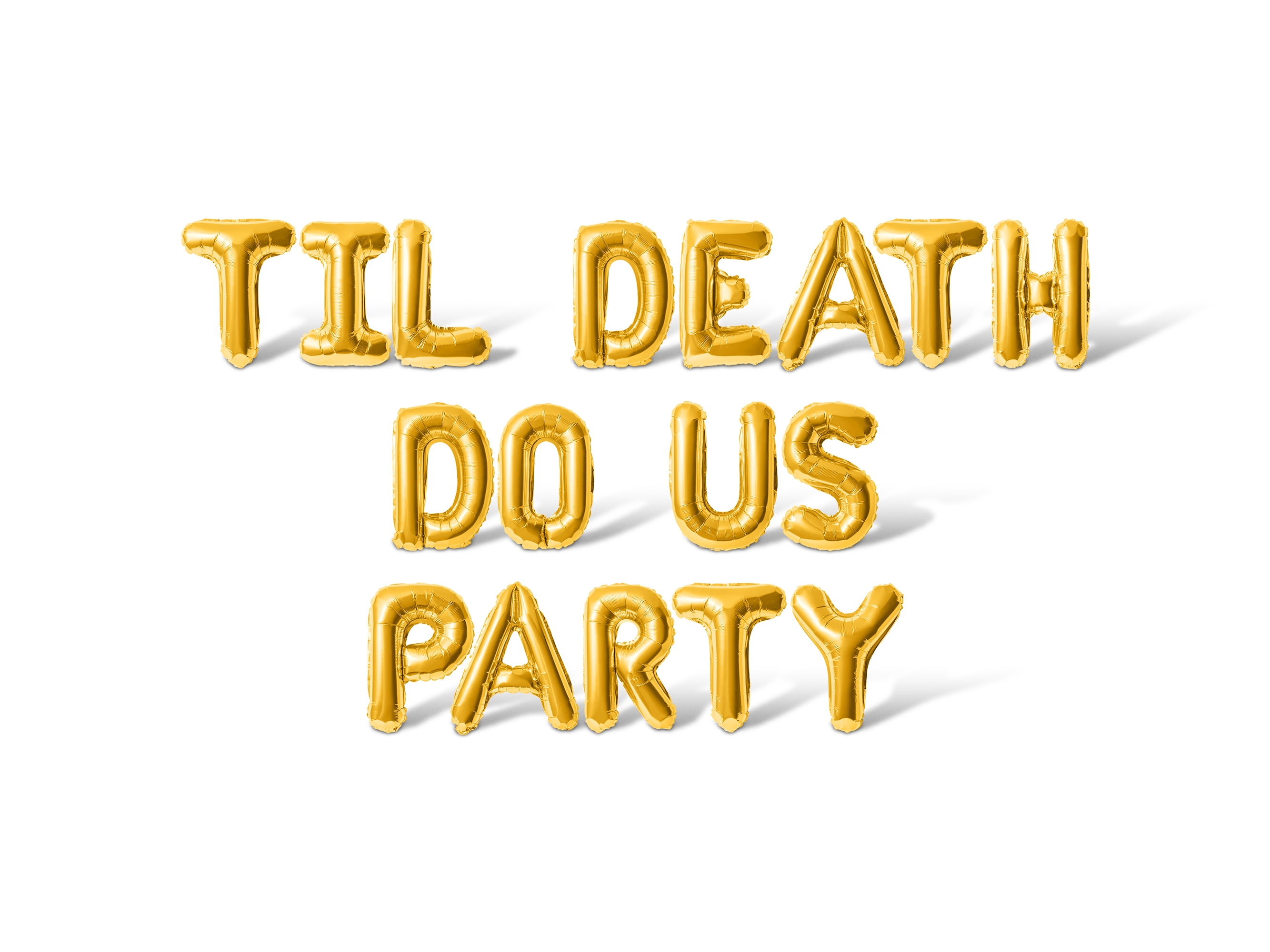 Letter Balloons - TIL DEATH DO US PARTY 16" Inch Alphabet Letters Foil Mylar Balloon Halloween Party Banner (Gold)