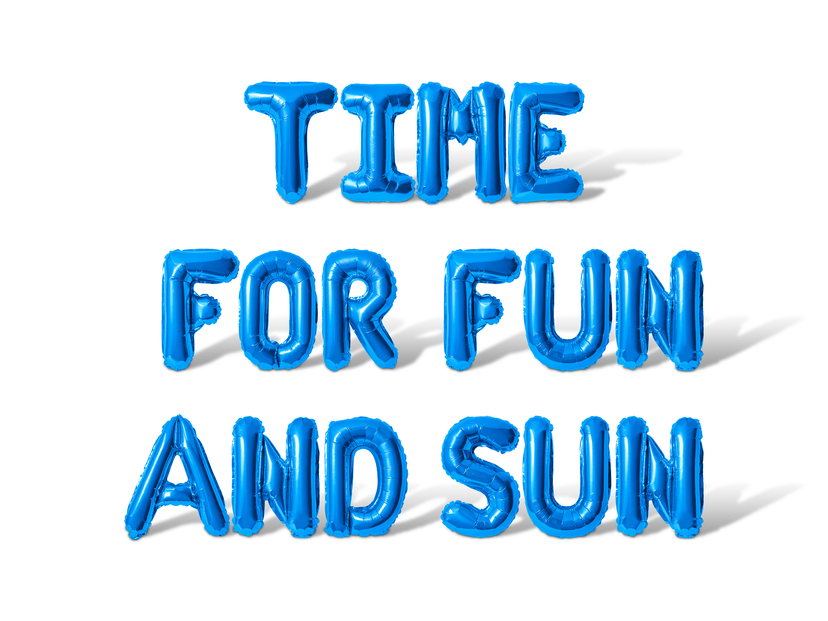 Letter Balloons - TIME FOR FUN AND SUN 16" Inch Alphabet Letters Foil Mylar Balloon Retirement Party Banner (Blue)