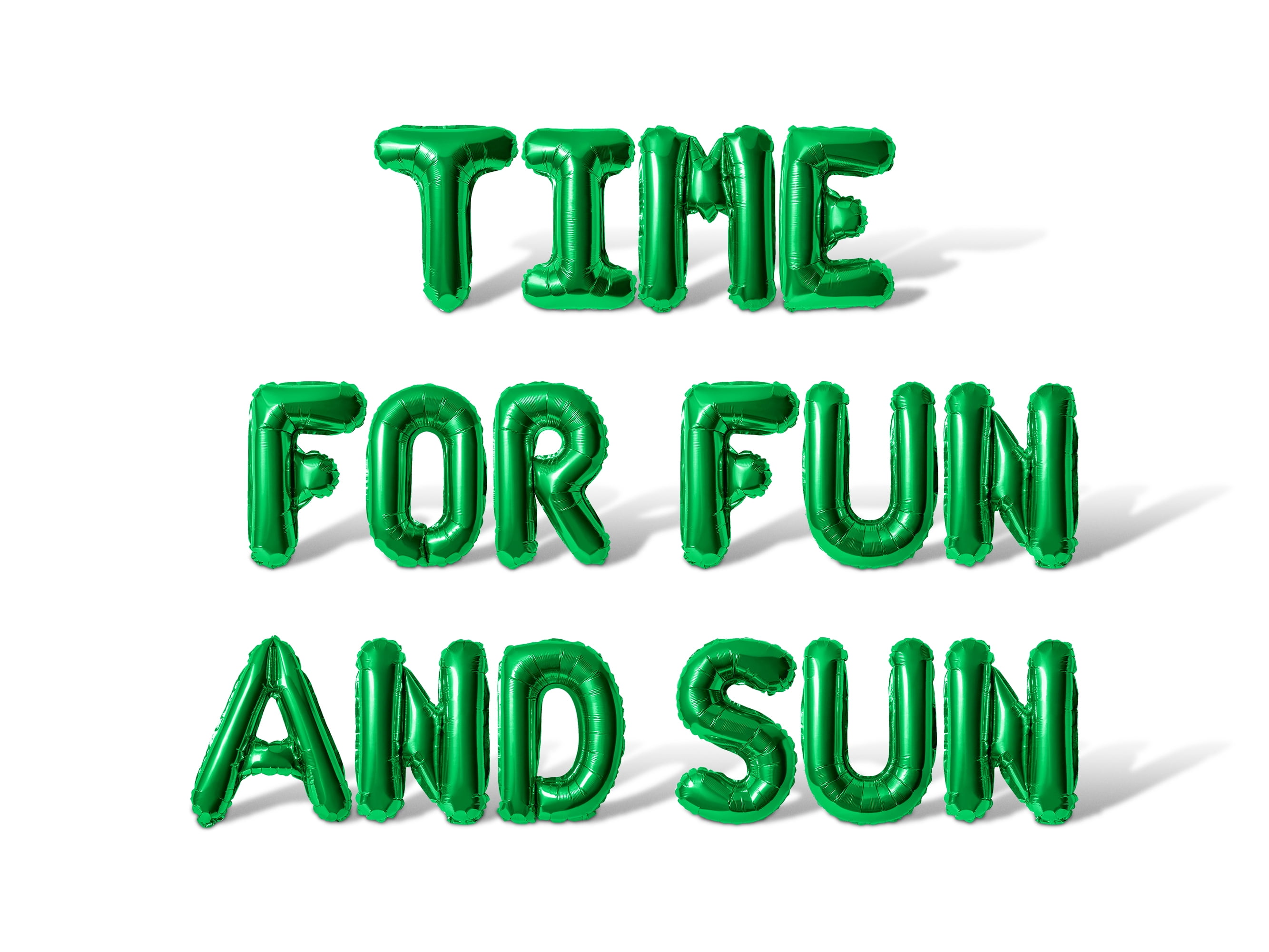 Letter Balloons - TIME FOR FUN AND SUN 16" Inch Alphabet Letters Foil Mylar Balloon Retirement Party Banner (Green)