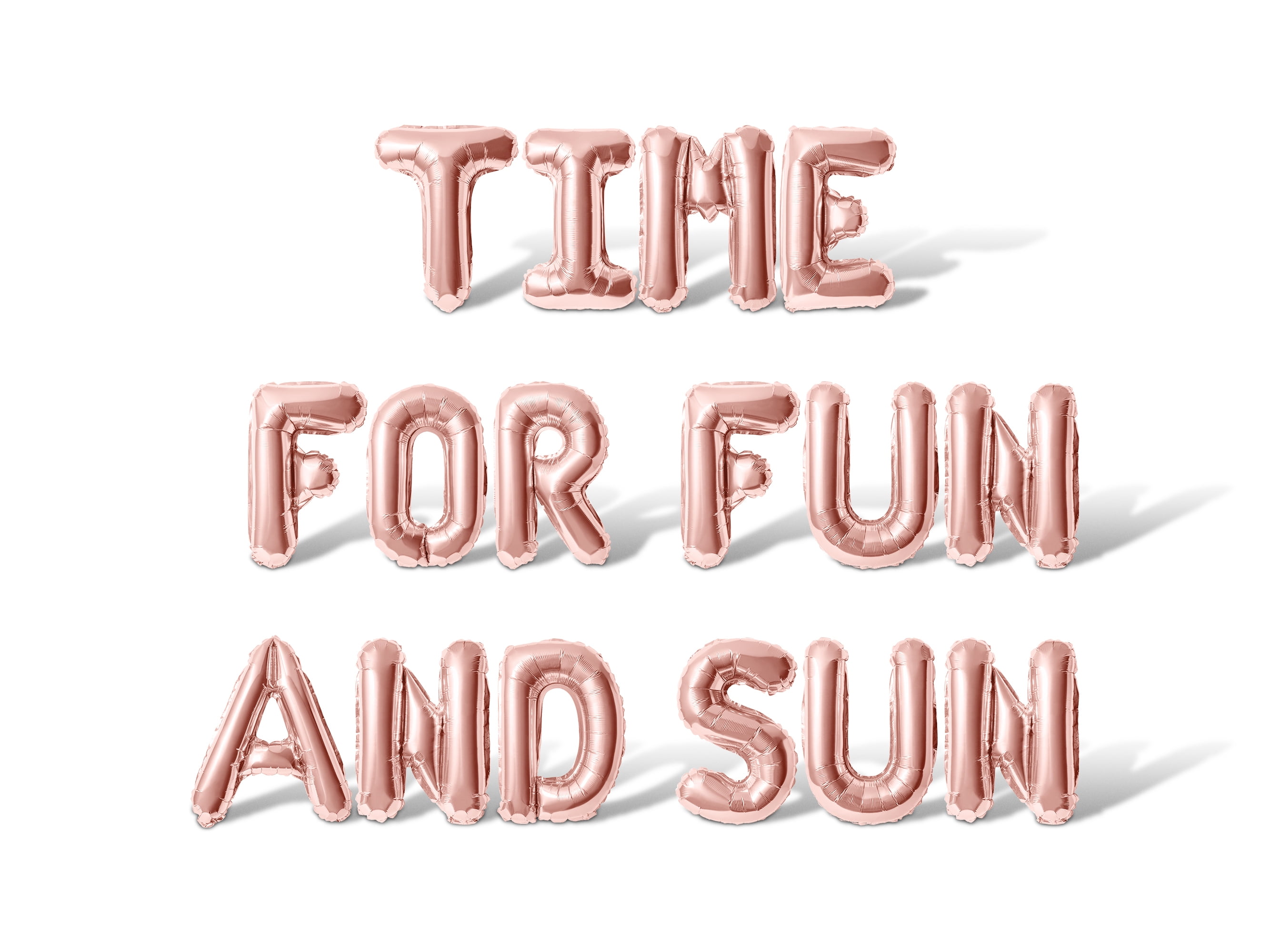 Letter Balloons - TIME FOR FUN AND SUN 16" Inch Alphabet Letters Foil Mylar Balloon Retirement Party Banner (Rose Gold)