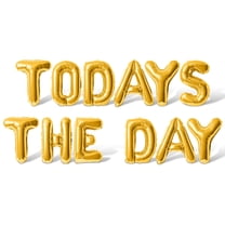 Letter Balloons - TODAYS THE DAY 16" Inch Alphabet Letters Foil Mylar Balloon Birthday Party Banner (Gold)