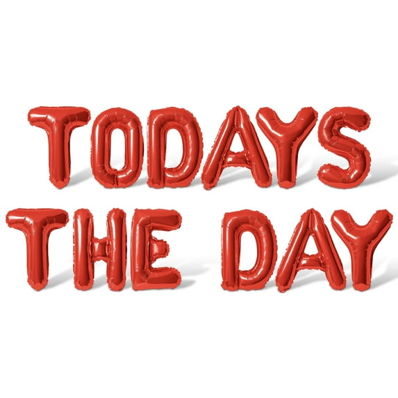 Letter Balloons - TODAYS THE DAY 16" Inch Alphabet Letters Foil Mylar Balloon Birthday Party Banner (Red)
