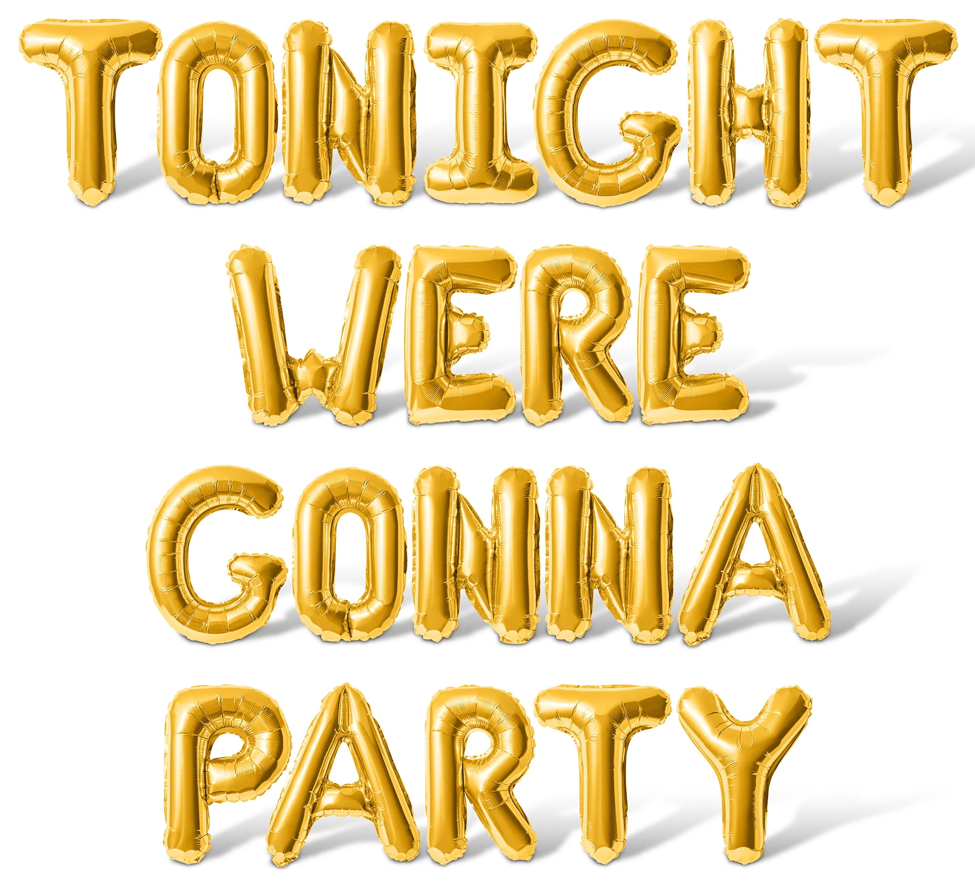 Letter Balloons - TONIGHT WERE GONNA PARTY 16" Inch Alphabet Letters ...
