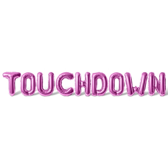 Letter Balloons - TOUCHDOWN 16" Inch Alphabet Letters Foil Mylar Balloon Game Day Party Banner (Pink)