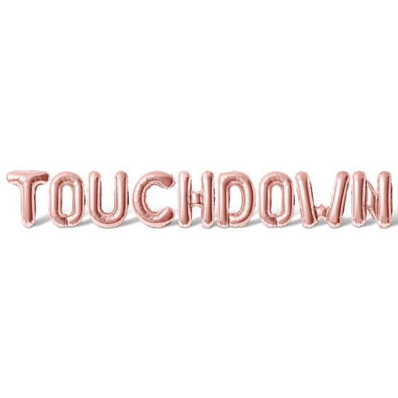 Letter Balloons - TOUCHDOWN 16" Inch Alphabet Letters Foil Mylar Balloon Game Day Party Banner (Rose Gold)