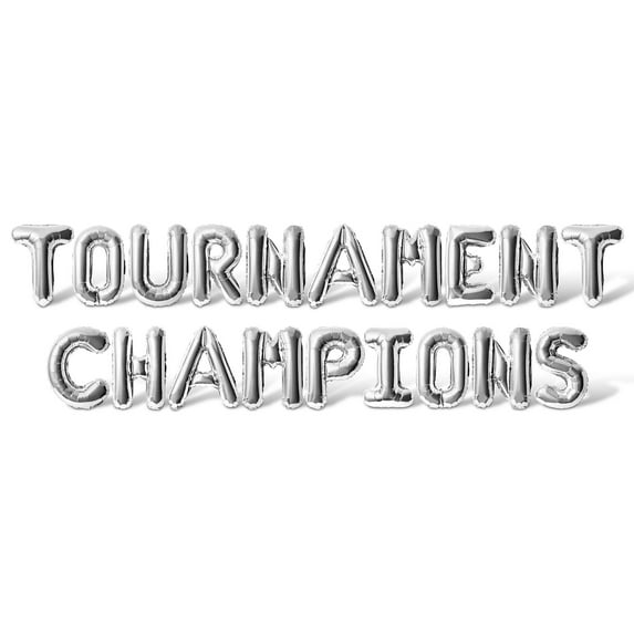 Letter Balloons - TOURNAMENT CHAMPIONS 16" Inch Alphabet Letters Foil Mylar Balloon Tournament Champions Party Banner (Silver)