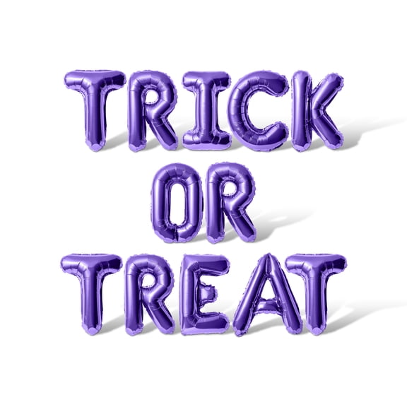 Letter Balloons - TRICK OR TREAT 16" Inch Alphabet Letters Foil Mylar Balloon Halloween Party Banner (Purple)