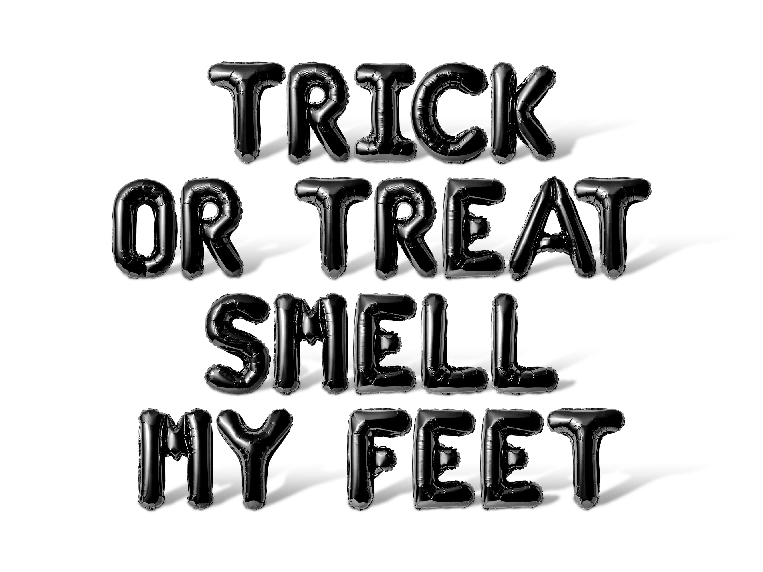 Letter Balloons - TRICK OR TREAT SMELL MY FEET 16" Inch Alphabet Letters Foil Mylar Balloon Halloween Party Banner (Black)