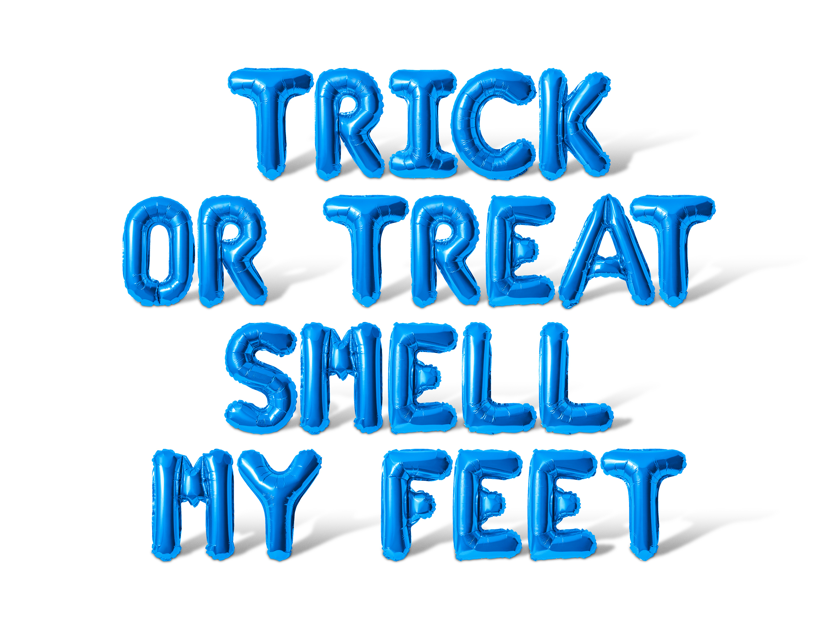 Letter Balloons - TRICK OR TREAT SMELL MY FEET 16" Inch Alphabet Letters Foil Mylar Balloon Halloween Party Banner (Blue)