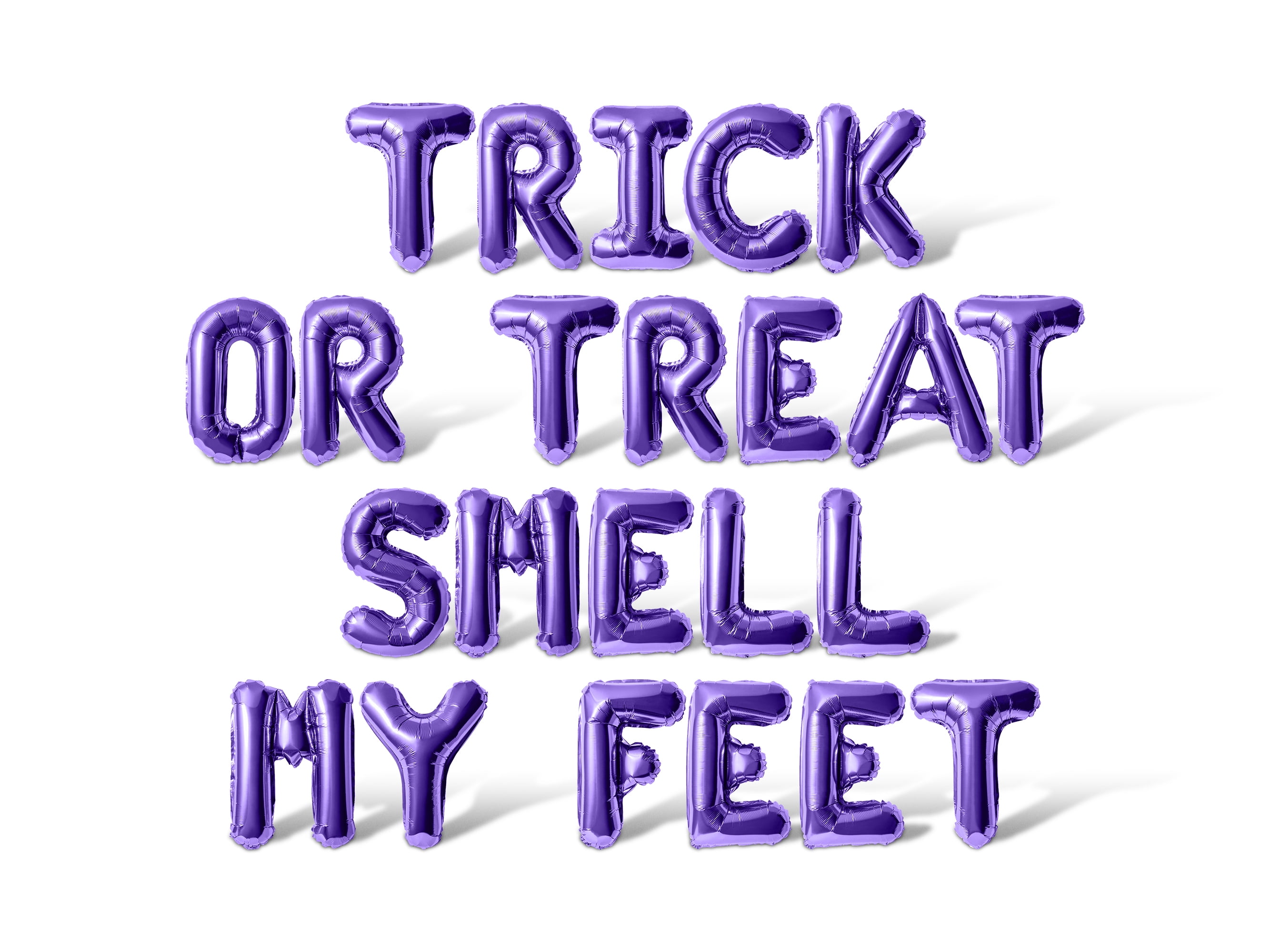 Letter Balloons - TRICK OR TREAT SMELL MY FEET 16" Inch Alphabet Letters Foil Mylar Balloon Halloween Party Banner (Purple)