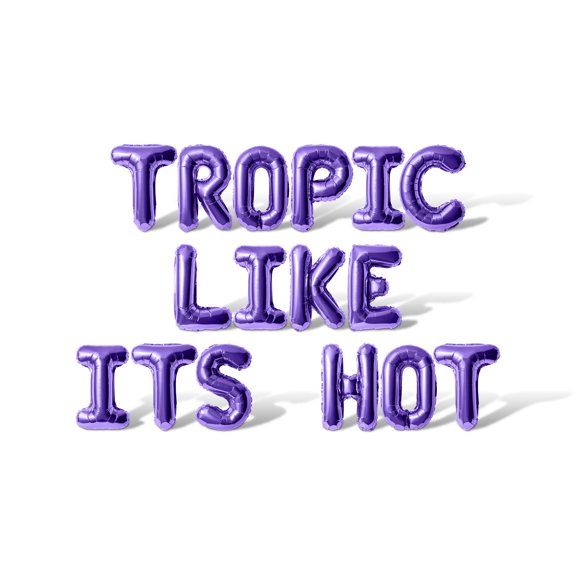 Letter Balloons - TROPIC LIKE ITS HOT 16" Inch Alphabet Letters Foil Mylar Balloon Bachelorette or Bridal Shower Party Banner (Purple)