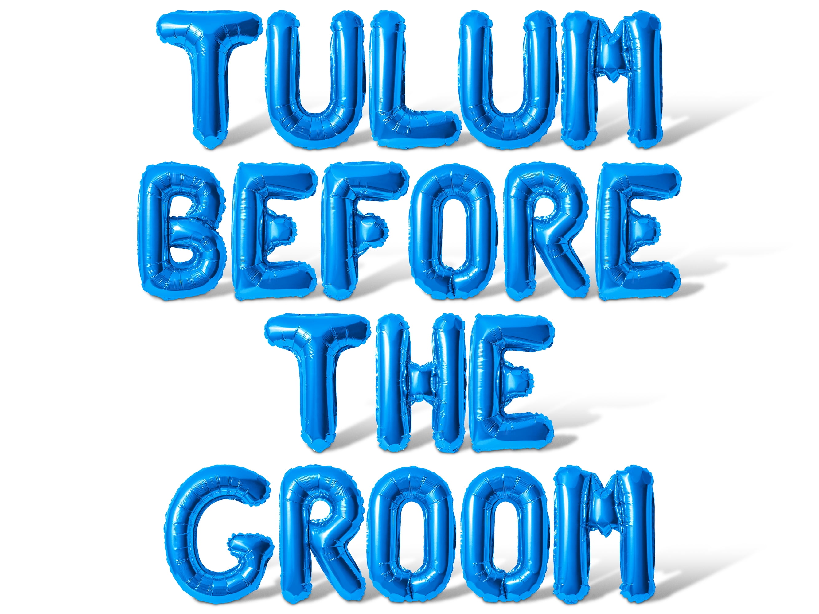 Letter Balloons - TULUM BEFORE THE GROOM 16" Inch Alphabet Letters Foil Mylar Balloon Bachelorette or Bridal Shower Party Banner (Blue)