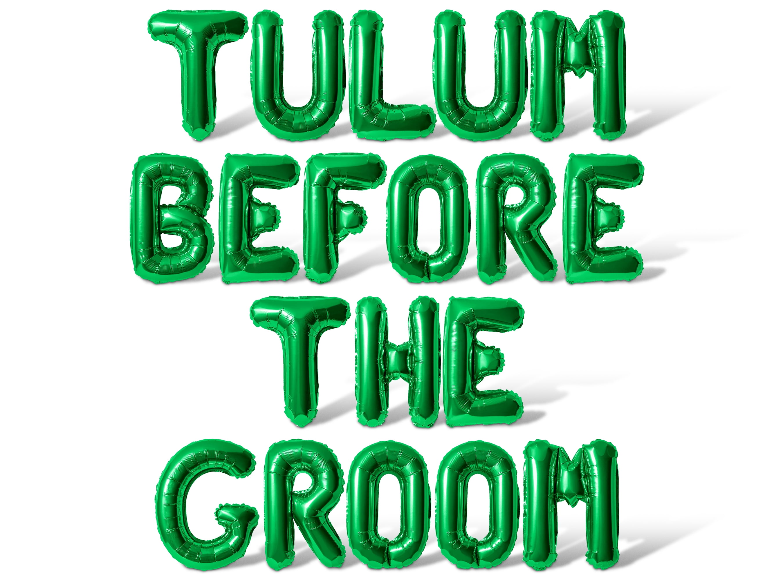 Letter Balloons - TULUM BEFORE THE GROOM 16" Inch Alphabet Letters Foil Mylar Balloon Bachelorette or Bridal Shower Party Banner (Green)