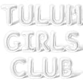 thumbnail image 1 of Letter Balloons - TULUM GIRLS CLUB 16" Inch Alphabet Letters Foil Mylar Balloon Bachelorette Party Banner (White), 1 of 5