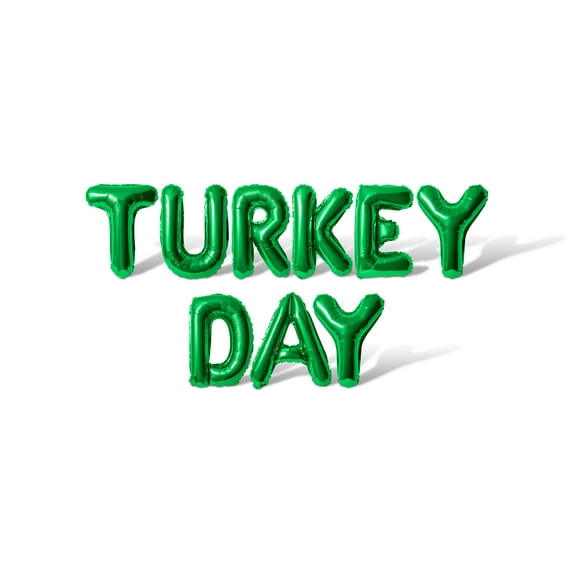 Letter Balloons - TURKEY DAY 16" Inch Alphabet Letters Foil Mylar Balloon Thanksgiving Party Banner (Green)