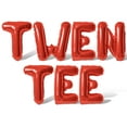 thumbnail image 1 of Letter Balloons - TWEN TEE 16" Inch Alphabet Letters Foil Mylar Balloon 20th Birthday Party Banner (Red), 1 of 5