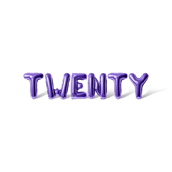 Letter Balloons - TWENTY 16" Inch Alphabet Letters Foil Mylar Balloon Birthday Party Banner (Purple)