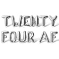 thumbnail image 1 of Letter Balloons - TWENTY FOUR AF 16" Inch Alphabet Letters Foil Mylar Balloon 24th Birthday Party Banner (Silver), 1 of 5