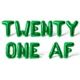 thumbnail image 1 of Letter Balloons - TWENTY ONE AF 16" Inch Alphabet Letters Foil Mylar Balloon 21st Birthday Party Banner (Green), 1 of 5