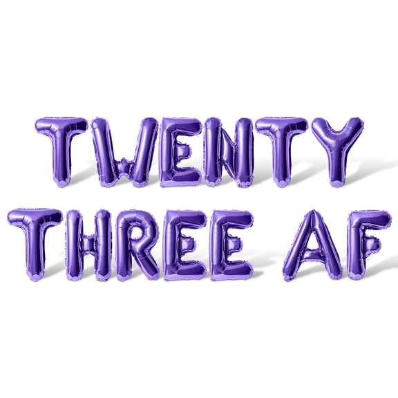 Letter Balloons - TWENTY THREE AF 16" Inch Alphabet Letters Foil Mylar Balloon 23rd Birthday Party Banner (Purple)