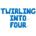 thumbnail image 1 of Letter Balloons - TWIRLING INTO FOUR 16" Inch Alphabet Letters Foil Mylar Balloon 4th Birthday Party Banner (Blue), 1 of 5