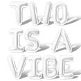 thumbnail image 1 of Letter Balloons - TWO IS A VIBE 16" Inch Alphabet Letters Foil Mylar Balloon 2nd Birthday Party Banner (White), 1 of 5