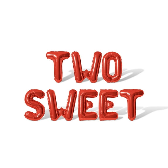 Letter Balloons - TWO SWEET 16" Inch Alphabet Letters Foil Mylar Balloon Birthday Party Banner (Red)