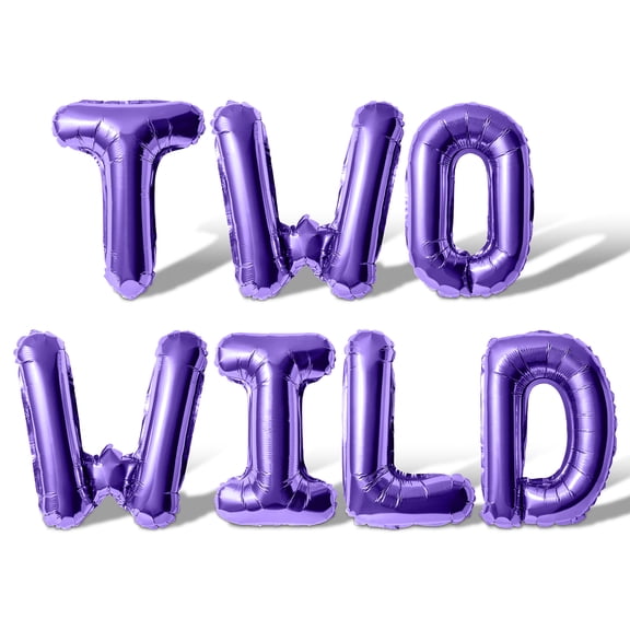Letter Balloons - TWO WILD 16" Inch Alphabet Letters Foil Mylar Balloon 2nd Birthday Party Banner (Purple)