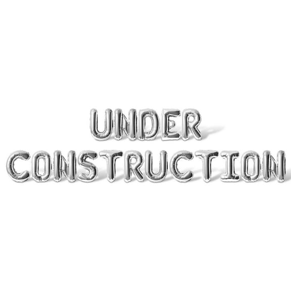 Letter Balloons - UNDER CONSTRUCTION 16" Inch Alphabet Letters Foil Mylar Balloon Baby Shower Party Banner (Silver)