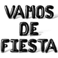 thumbnail image 1 of Letter Balloons - VAMOS DE FIESTA 16" Inch Alphabet Letters Foil Mylar Balloon Birthday Party Banner (Black), 1 of 5