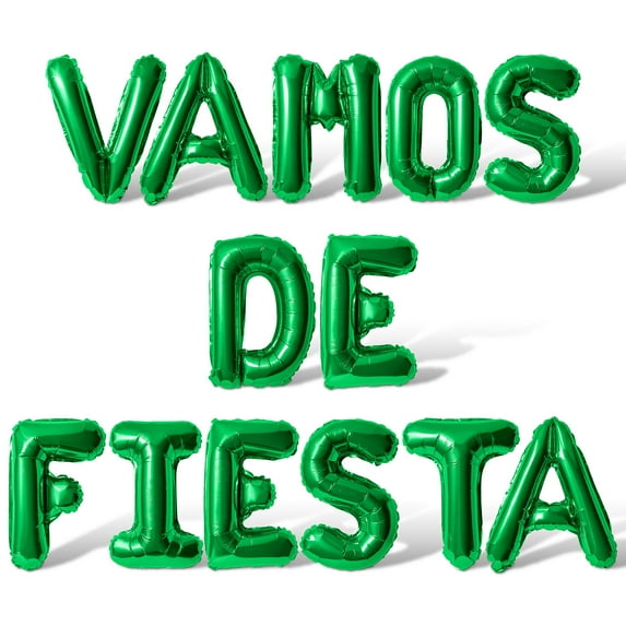 Letter Balloons - VAMOS DE FIESTA 16" Inch Alphabet Letters Foil Mylar Balloon Birthday Party Banner (Green)