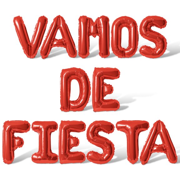 Letter Balloons - VAMOS DE FIESTA 16" Inch Alphabet Letters Foil Mylar Balloon Birthday Party Banner (Red)