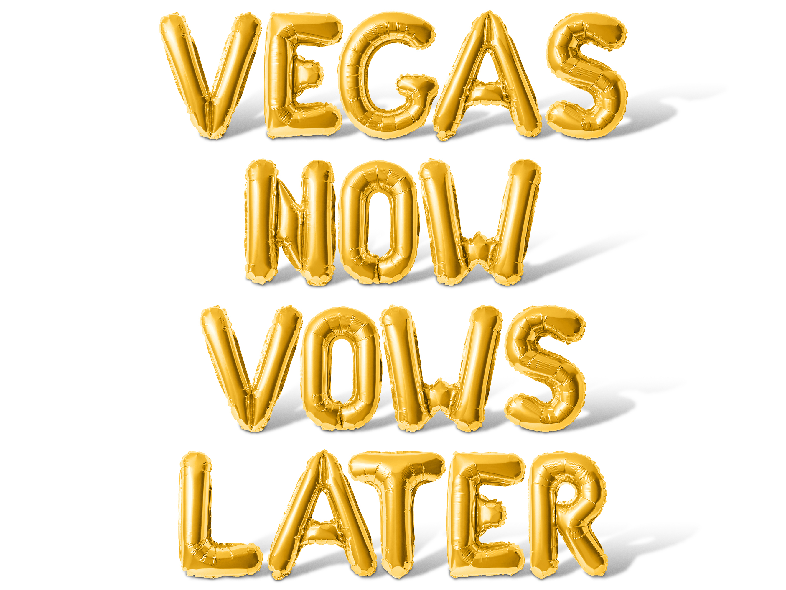 Letter Balloons - VEGAS NOW VOWS LATER 16" Inch Alphabet Letters Foil Mylar Balloon Bachelorette or Bridal Shower Party Banner (Gold)
