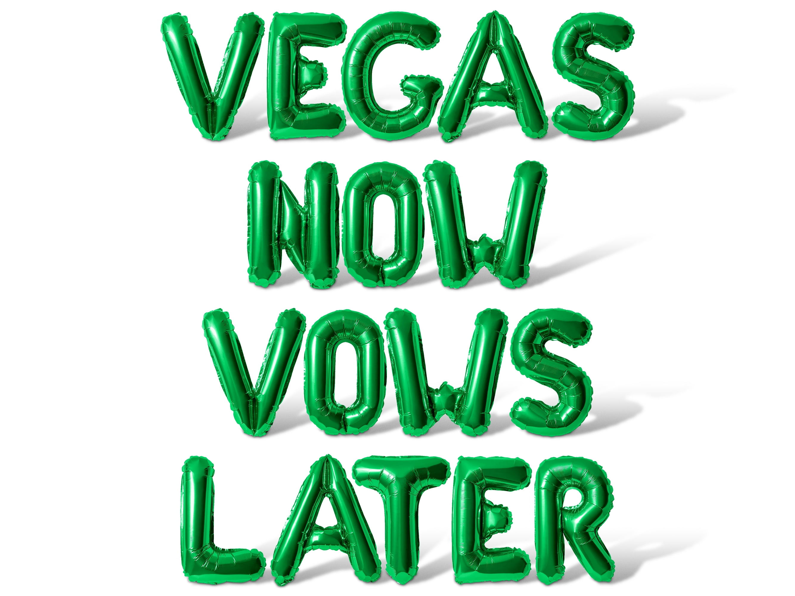 Letter Balloons - VEGAS NOW VOWS LATER 16" Inch Alphabet Letters Foil Mylar Balloon Bachelorette or Bridal Shower Party Banner (Green)