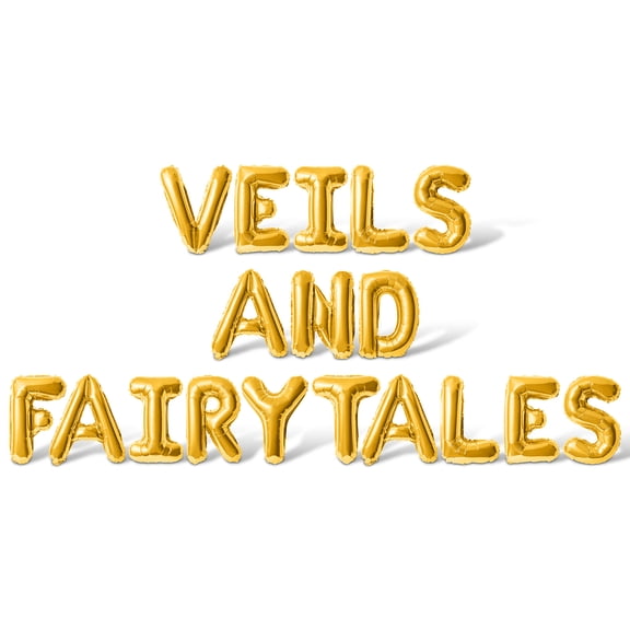 Letter Balloons - VEILS AND FAIRYTALES 16" Inch Alphabet Letters Foil Mylar Balloon Bachelorette Party Banner (Gold)