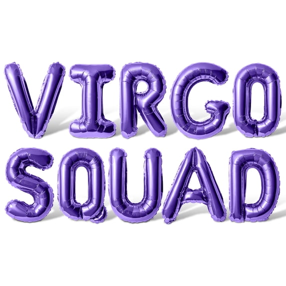 Letter Balloons - VIRGO SQUAD 16" Inch Alphabet Letters Foil Mylar Balloon Virgo Birthday Party Banner (Purple)