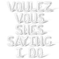 thumbnail image 1 of Letter Balloons - VOULEZ VOUS SHES SAYING I DO 16" Inch Alphabet Letters Foil Mylar Balloon Bachelorette or Bridal Shower Party Banner (White), 1 of 5