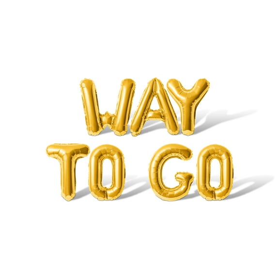 Letter Balloons - WAY TO GO 16" Inch Alphabet Letters Foil Mylar Balloon Graduation Party Banner (Gold)