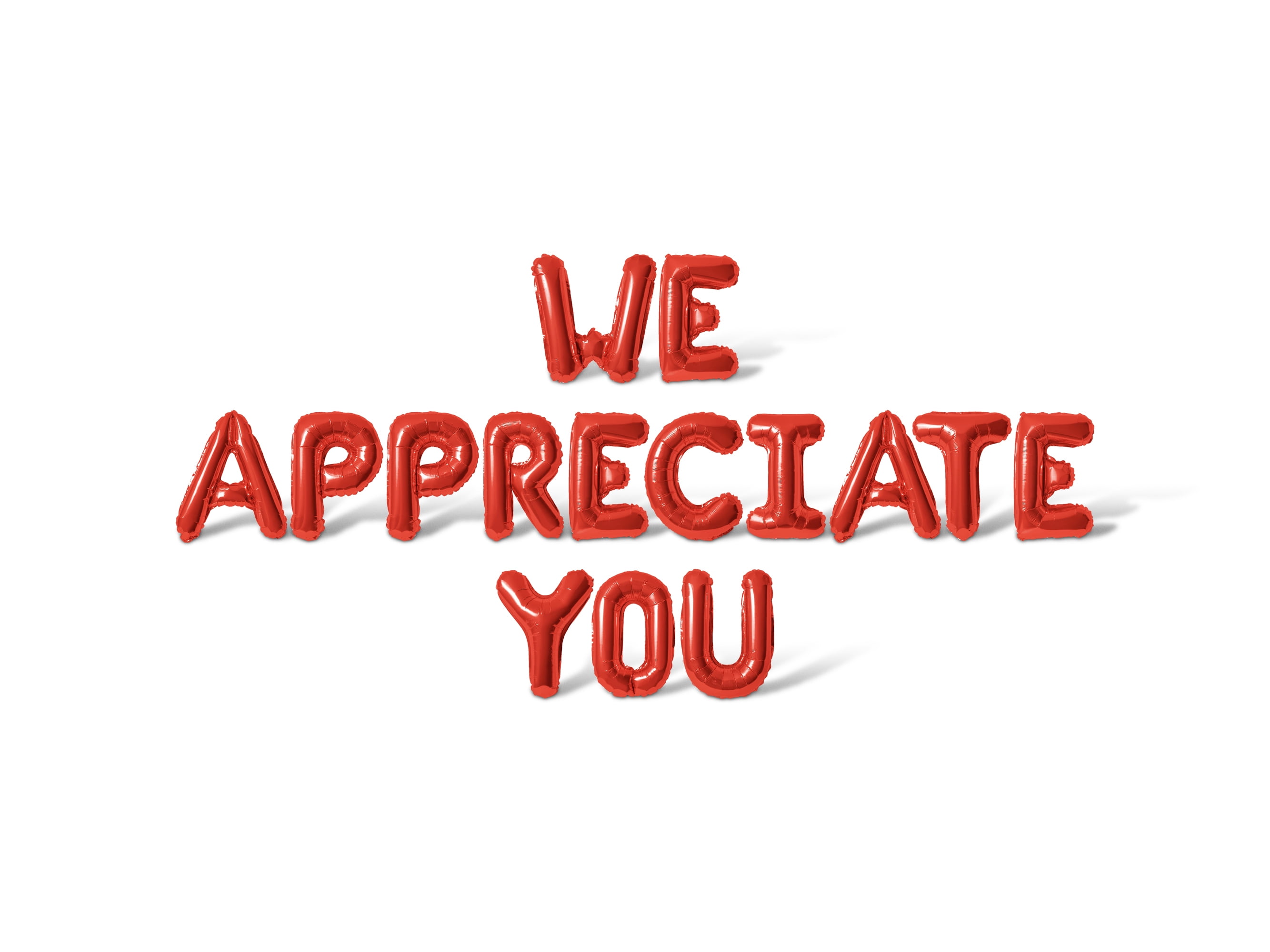 Letter Balloons - WE APPRECIATE YOU 16" Inch Alphabet Letters Foil Mylar Balloon Teacher Appreciation Party Banner (Red)