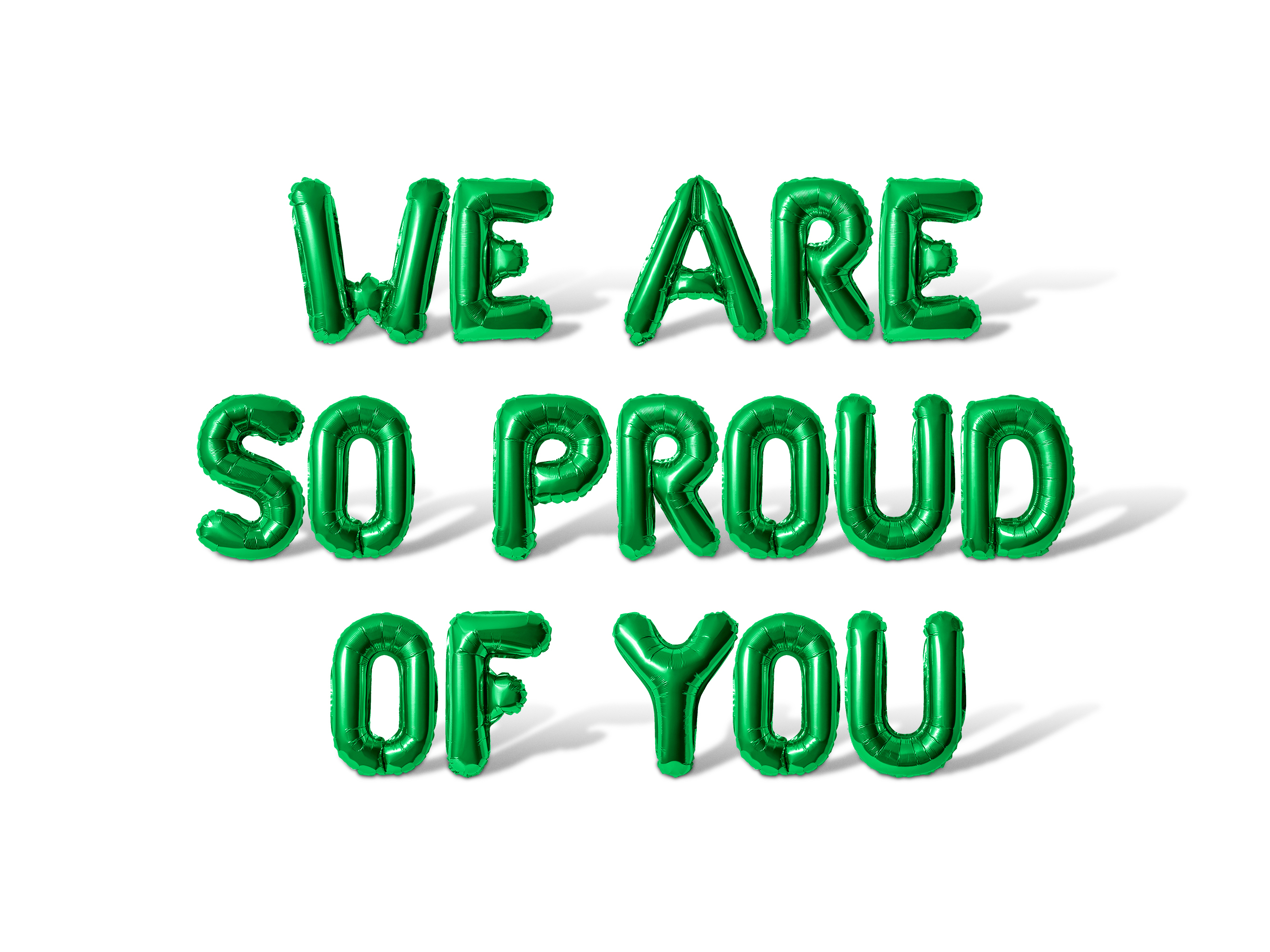 Letter Balloons - WE ARE SO PROUD OF YOU 16" Inch Alphabet Letters Foil Mylar Balloon Graduation Party Banner (Green)