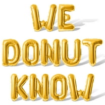 Letter Balloons - WE DONUT KNOW 16" Inch Alphabet Letters Foil Mylar Balloon Baby Shower Party Banner (Gold)
