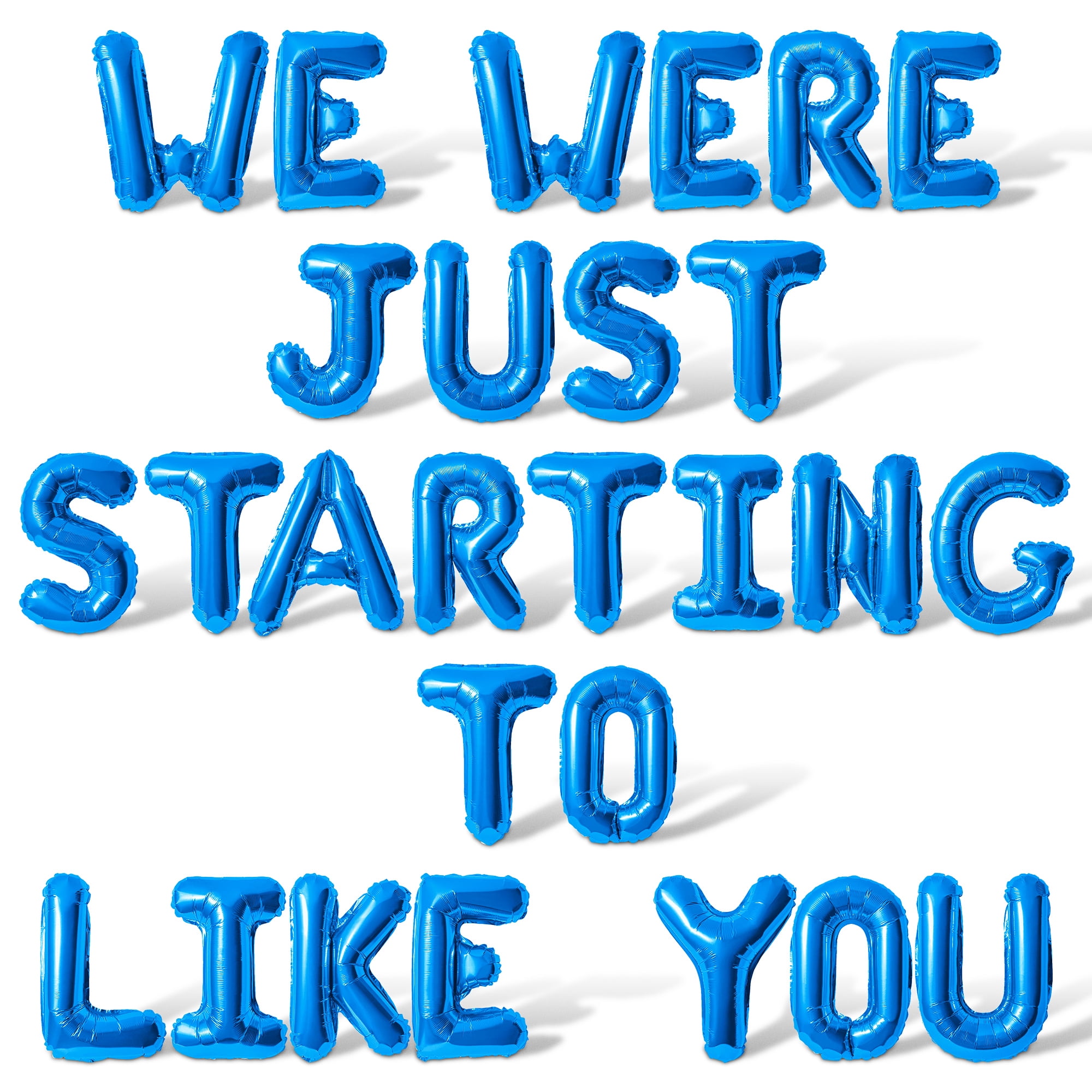 Letter Balloons - WE WERE JUST STARTING TO LIKE YOU 16" Inch Alphabet Letters Foil Mylar Balloon Retirement Party Banner (Blue)