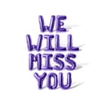 thumbnail image 1 of Letter Balloons - WE WILL MISS YOU 16" Inch Alphabet Letters Foil Mylar Balloon Retirement Party Banner (Purple), 1 of 5